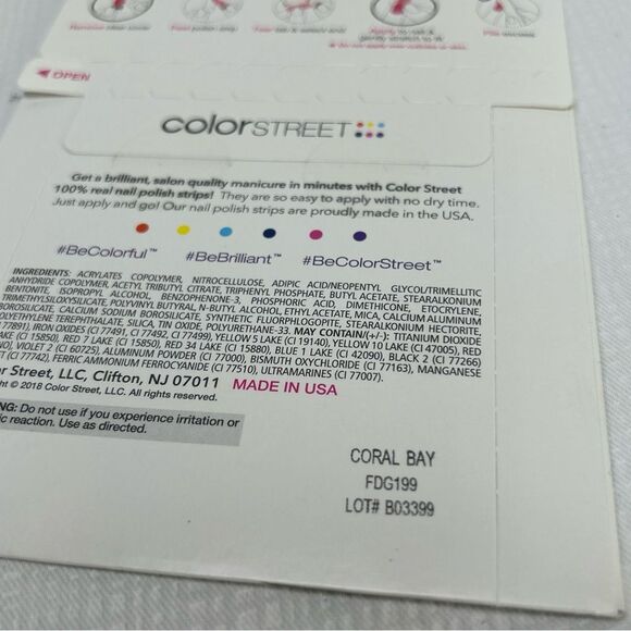2 Packs Color Street Nails Strips Smoke’s On You & Coral Bay - Picture 5 of 5